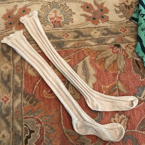 Free People Accessories - Free People Ivory/Cream Thigh High Socks